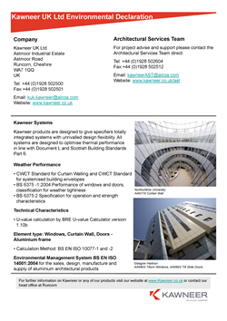 Kawneer UK Sustainability Statement